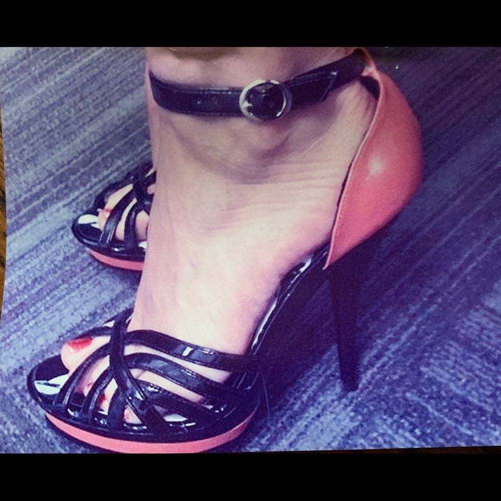 Dollhouse strappy patent leather heels